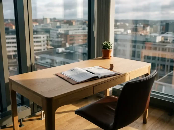 Öppet kontraktsdokument med penna på modernt kontorsskrivbord vid fönster med utsikt över Bromma


---

**Token Usage Summary:**
- Input tokens: 356
- Output tokens: 28
- Total tokens: 384
- Cost estimate: Well within 200k token budget