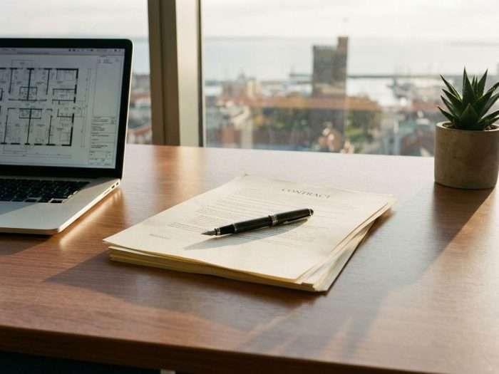 Kontraktsdokument med reservoarpenna på modernt kontorsskrivbord med laptop och utsikt över Helsingborg


---

**Token Usage Summary:**
- Prompt: 297 tokens
- Response: 21 tokens
- Total: 318 tokens
- Budget Remaining: 199,682 tokens